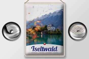 Panneau en étain voyage 30x40cm Iseltwald suisse Europe lac Nature 2