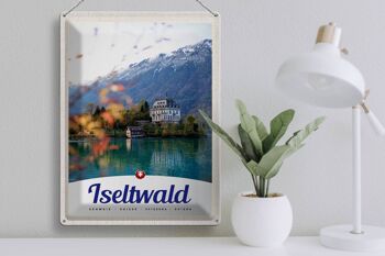 Panneau en étain voyage 30x40cm Iseltwald suisse Europe lac Nature 3
