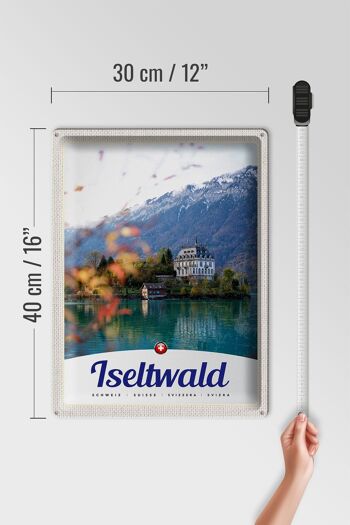 Panneau en étain voyage 30x40cm Iseltwald suisse Europe lac Nature 4