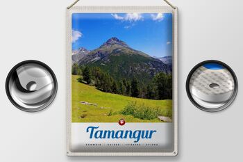 Signe en étain voyage 30x40cm Tamangur suisse montagnes forêt Nature 2
