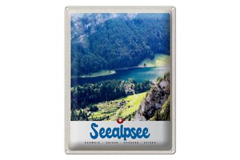 Panneau en étain voyage 30x40cm Seealpsee Suisse Nature Forêts Lac 1