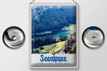 Panneau en étain voyage 30x40cm Seealpsee Suisse Nature Forêts Lac 2
