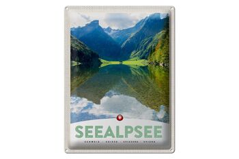Plaque en tôle voyage 30x40cm Seealpsee Suisse vacances forêts nature 1