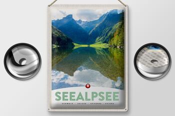 Plaque en tôle voyage 30x40cm Seealpsee Suisse vacances forêts nature 2