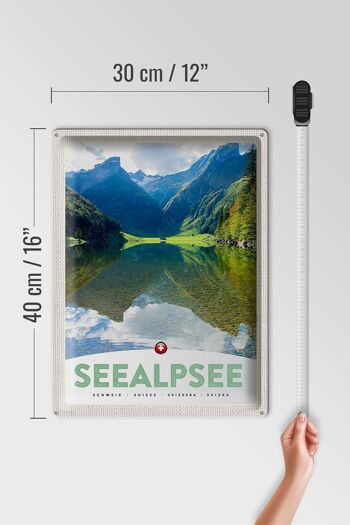 Plaque en tôle voyage 30x40cm Seealpsee Suisse vacances forêts nature 4