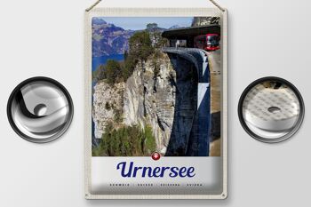 Panneau en étain voyage 30x40cm, lac d'urner, suisse, bus, montagnes, nature 2
