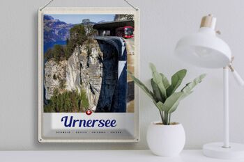 Panneau en étain voyage 30x40cm, lac d'urner, suisse, bus, montagnes, nature 3