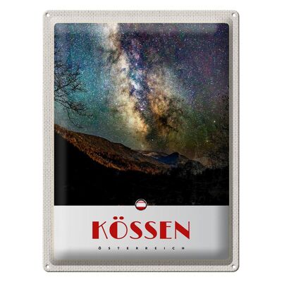 Tin sign travel 30x40cm Kössen Austria sky stars evening
