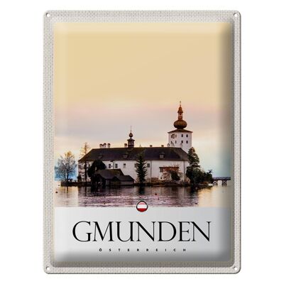 Cartel de chapa de viaje, 30x40cm, Gmunden, Austria, vacaciones en el lago Gmunden