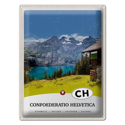 Cartel de chapa Viaje 30x40cm Confoederatio Helvetica Holiday Nature