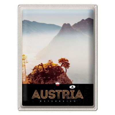 Blechschild Reise 30x40cm Österreich Natur Gebirge Wald Urlaub