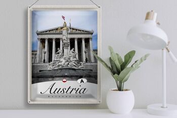 Plaque de voyage en étain 30x40cm, Sculpture autrichienne, or blanc, romain 3
