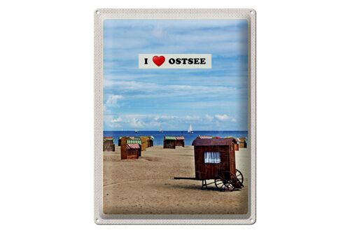 Blechschild Reise 30x40cm Ostsee Strand Küste Sand