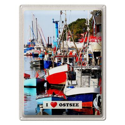 Blechschild Reise 30x40cm Ostsee Meer Natur Boote Bootstour