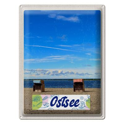 Tin sign travel 30x40cm Baltic Sea coast beach holiday