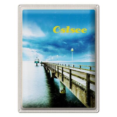 Tin sign travel 30x40cm Baltic Sea Germany sidewalk sea beach