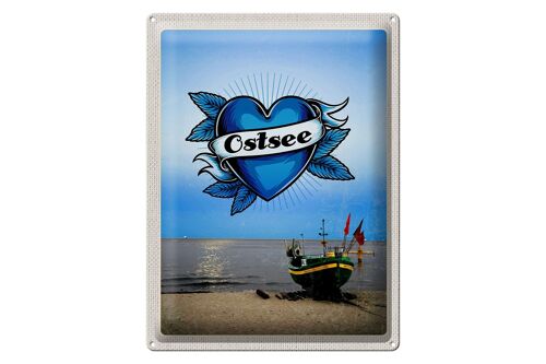 Blechschild Reise 30x40cm Ostsee Meer Boot Flagge Bootstour