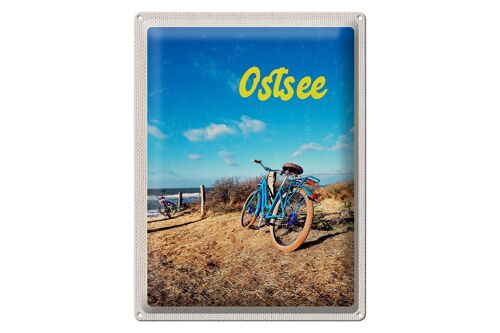 Blechschild Reise 30x40cm Ostsee Fahrradtour Meer Strand Fahrrad