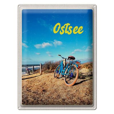 Cartel de chapa de viaje, 30x40cm, recorrido en bicicleta por el mar Báltico, bicicleta por la playa
