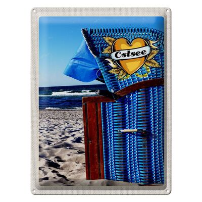 Cartel de chapa viaje 30x40cm Playa de la costa azul del Mar Báltico