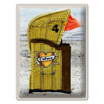 Tin sign travel 30x40cm Baltic Sea yellow coast beach