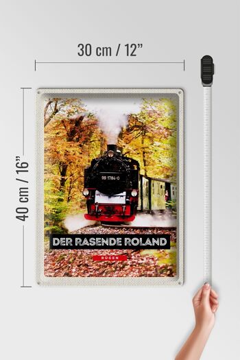 Plaque en tôle Voyage 30x40cm Rügen la locomotive Roland de course 4