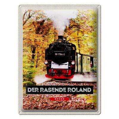 Cartel de chapa de viaje 30x40cm Rügen la locomotora Roland de carreras