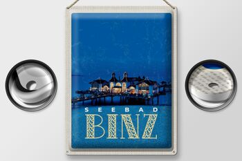 Plaque en tôle voyage 30x40cm Binz station balnéaire maison mer soirée vacances 2