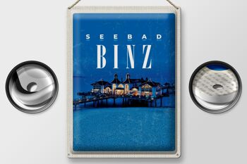 Plaque en tôle voyage 30x40cm station balnéaire Binz maison de plage soirée de vacances 2
