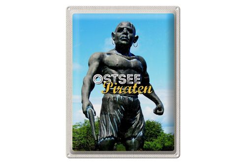 Blechschild Reise 30x40cm Ostsee Deutschland Piraten Skulptur