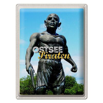 Blechschild Reise 30x40cm Ostsee Deutschland Piraten Skulptur