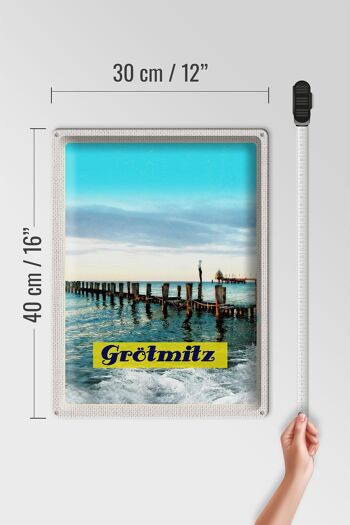 Plaque en tôle voyage 30x40cm Grötmitz mer plage vacances vagues 4