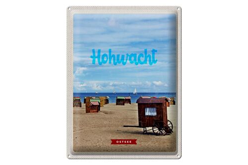 Blechschild Reise 30x40cm Hochwacht Ostsee Küste Boote