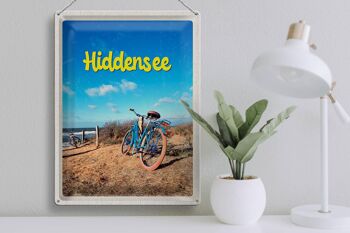 Panneau en étain voyage 30x40cm, Hiddensee, vélo, plage, vacances en mer 3