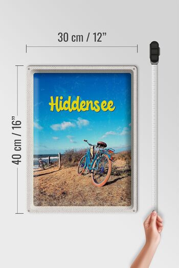 Panneau en étain voyage 30x40cm, Hiddensee, vélo, plage, vacances en mer 4
