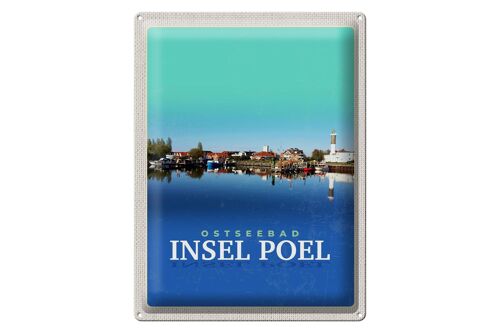 Blechschild Reise 30x40cm Ostseebad Insel Poel See Boot Urlaub