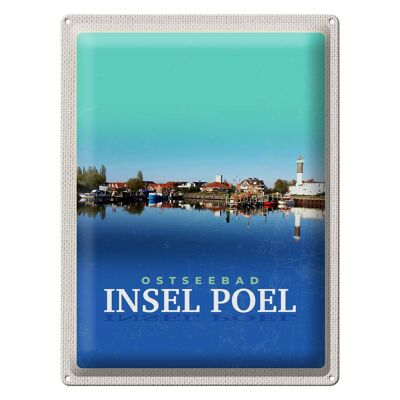 Cartel de chapa de viaje, 30x40cm, Mar Báltico, Resort, isla de Poel, lago, barco, vacaciones