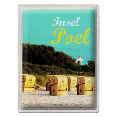 Tin sign travel 30x40cm island Poel beach sea