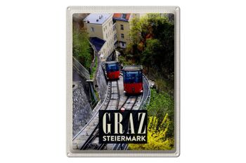 Plaque en tôle voyage 30x40cm Graz Styrie gondole nature vacances 1