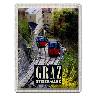 Targa in metallo da viaggio 30x40 cm Gondola Graz Stiria vacanza nella natura