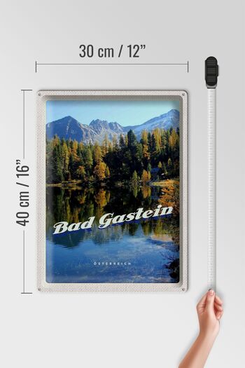 Panneau en étain voyage 30x40cm, Bad Gastein, autriche, lac, forêt naturelle 4
