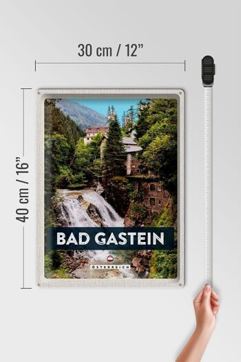 Panneau en étain voyage 30x40cm, cascade de Bad Gastein, forêt naturelle 4