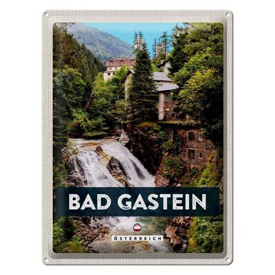 Cartel de chapa de viaje, 30x40cm, cascada de Bad Gastein, bosque natural
