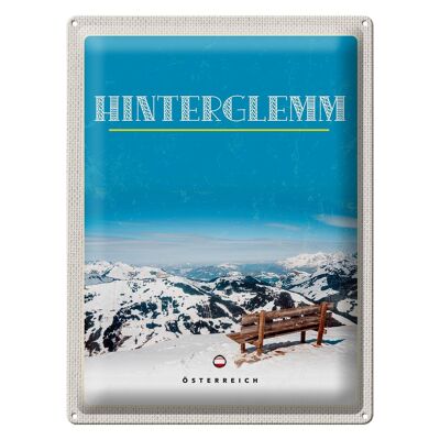 Blechschild Reise 30x40cm Hinterglemm Österreich Gebirge