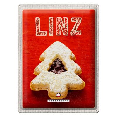 Cartel de chapa viaje 30x40cm Linz galletas de invierno relleno de fresa