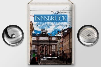 Panneau en étain voyage 30x40cm, Innsbruck autriche, vue sur la ville 2
