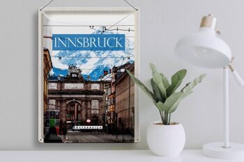 Panneau en étain voyage 30x40cm, Innsbruck autriche, vue sur la ville 3