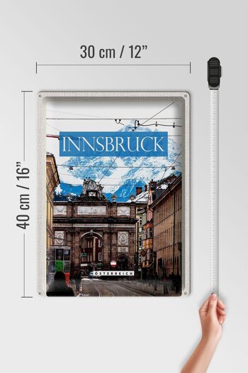 Panneau en étain voyage 30x40cm, Innsbruck autriche, vue sur la ville 4