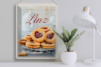 Plaque en tôle voyage 30x40cm Linz pâtisseries biscuits garniture aux fraises 3