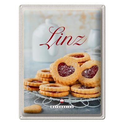 Tin sign travel 30x40cm Linz pastries cookies strawberry filling